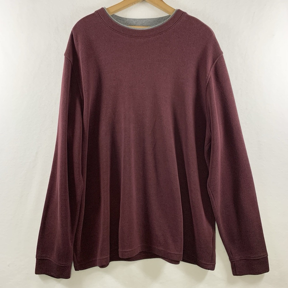 Y2K Faded Glory Men Thick‎ Long Sleeve Shirt XL Layered Neck Grunge Skate